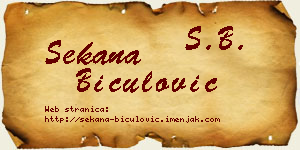 Sekana Biculović vizit kartica